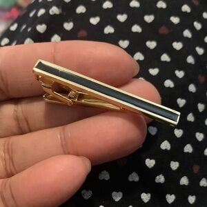 Vintage Gold and Black Tie Clip